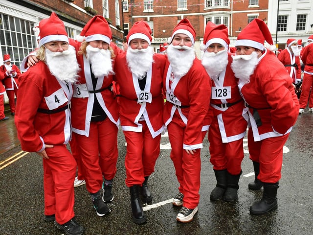 Six of the best Santas who took part in the event were (from left) Sally Dodge, Vicky Farnham, Dawn Bunch, Katie Ludgrove, Sarah Bee and Susan Thatcher.