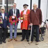 VE Day commemorations with the town crier at Caistor. Photo: David Riddall