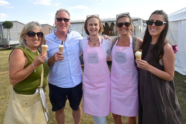 L-R Amanda and Thomas Whalen of Ruskington, Lou Ruddis and Anna Bell of Lula Belles Vintage Icecream, Amelia Hasler of March