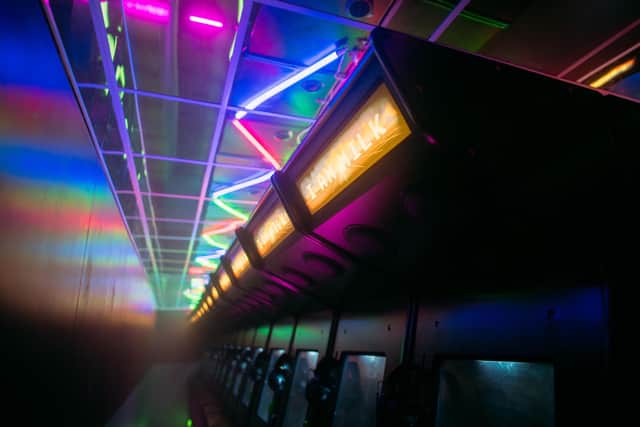 The 80s style interior of ARCADE. Credit Mihaela Bodlovic