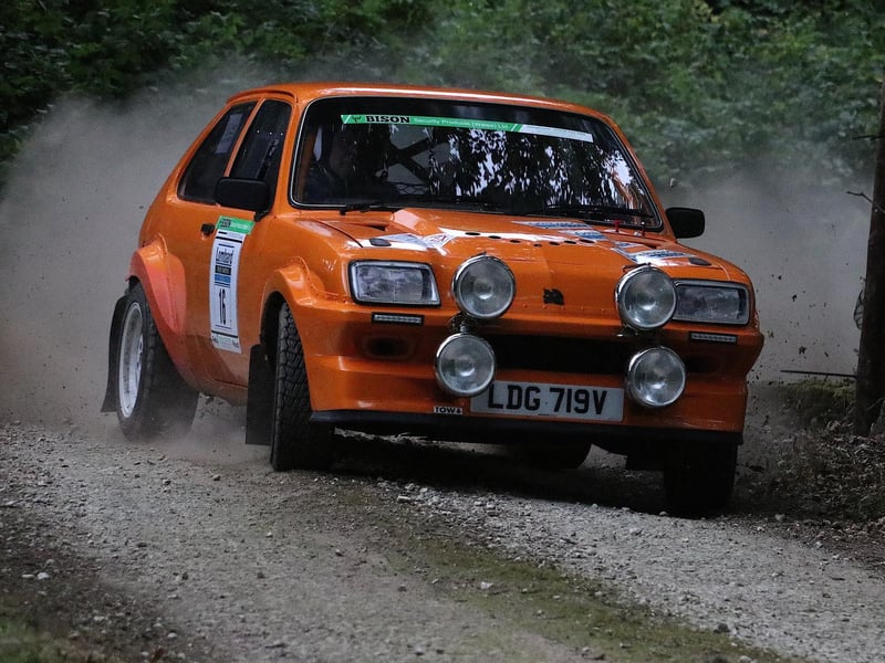 A Vauxhall Chevette HS, driven by Gareth Davies.