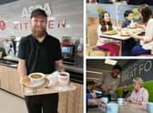 Jack Dickings, part of the Asda Café team at Asda's Boston store, and two promotional images.