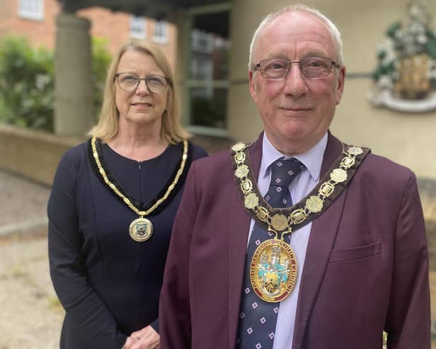 New chair of North Kesteven District Council Coun Chris Goldson with vice-chair Coun Christine Collard. Photo: NKDC