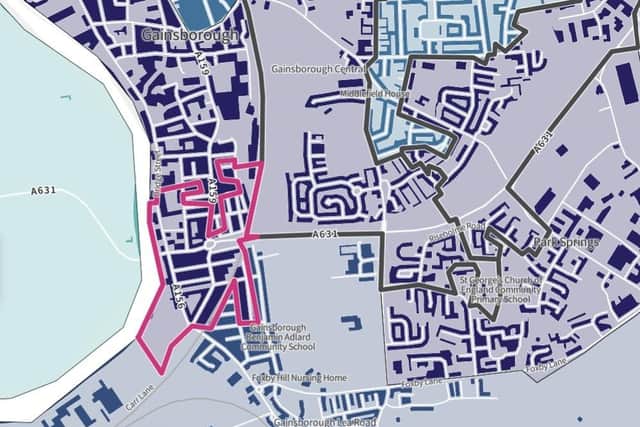 The most deprived part of Gainsborough. Graphic GOV.UK