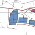 Proposed layout of Brant Energy Storage project, Hill Rise, Coleby, North Kesteven (from planning documents). Credit: Navenby Energy Ltd