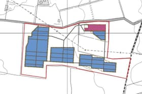 Proposed layout of Brant Energy Storage project, Hill Rise, Coleby, North Kesteven (from planning documents). Credit: Navenby Energy Ltd