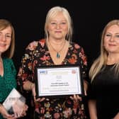 Pictured from left: Lindsey Lodge Business Manager Kay Fowler; Operational Matron Karen Andrew and Fundraising Manager Kirsty Walker pictured with their Award.