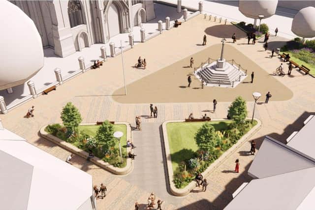 A visualisation of the proposed new layout for Sleaford Market Place.