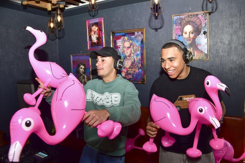 DJ-ing during the charity rave event in Sleaford - L-R Harry Brooke and Jude Barnshaw. Photo: Holly Parkinson