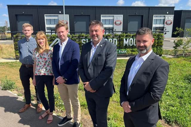 NKDC and Clean Planet Energy supporting pyrolysis facility plans. From left: Eddisons Surveyor William Nuttall, NKDC Economic Development Manager Suzanne Feneley, Clean Planet Energy Director of Expansion and Development Tom Field, NKDC Leader Councilor Richard Wright. Photo: NKDC