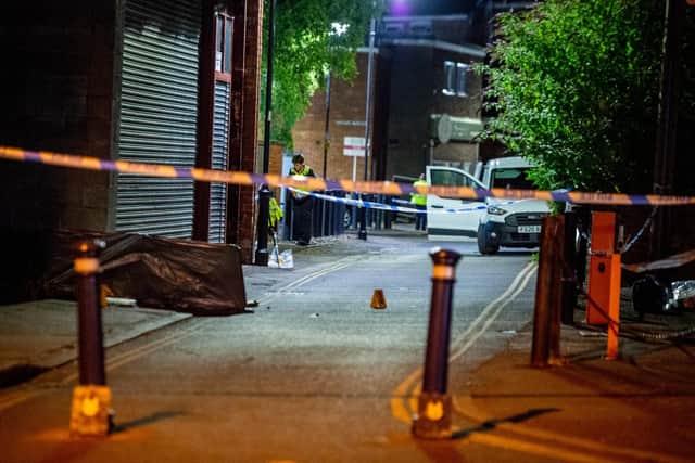 The street cordoned off last night (Thursday).