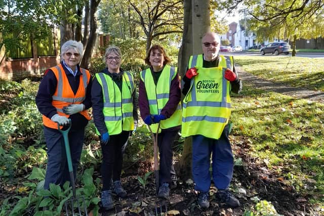 Some of the new Green Volunteers at work.