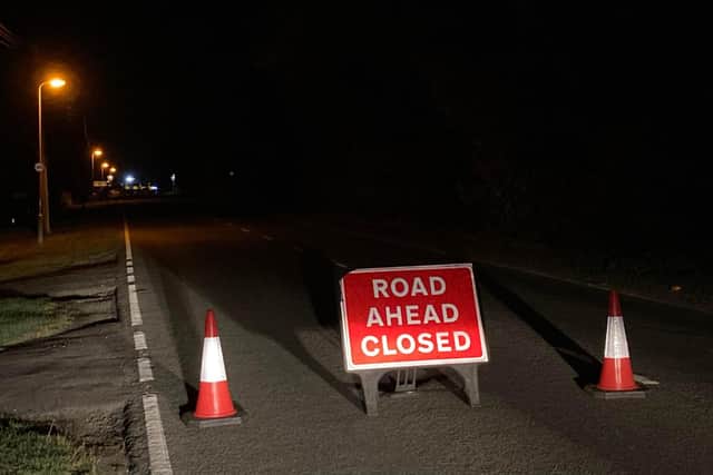 The closed A52 following the collision in October.