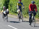 Pictured from Left to right Gainsborough Aegir Cycling Club members Dave Jacklin, Geoff Garner, and Daniel Nicholson heading out of Beckingham.
Picture by Trevor Halstead