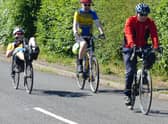 Pictured from Left to right Gainsborough Aegir Cycling Club members Dave Jacklin, Geoff Garner, and Daniel Nicholson heading out of Beckingham.
Picture by Trevor Halstead