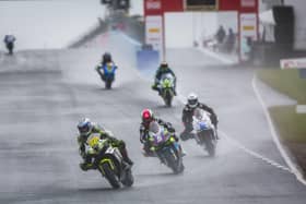 Katie Hand leads the way at a rain soaked Knockhill. Photo Colin Port Images