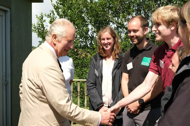 King Charles III met Natural England staff alongside partner organisations when he visited the Lincolnshire Coast in July 2023.