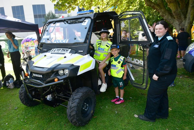 Bella Corssen 10 and Alfie Corssen 6 of Skegness with Libby Musgrove of Lincolnshire Police Volunteer Cadet Corps