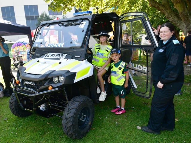Bella Corssen 10 and Alfie Corssen 6 of Skegness with Libby Musgrove of Lincolnshire Police Volunteer Cadet Corps