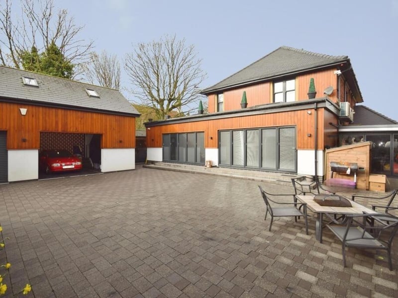 Another angle on the rear of the home.