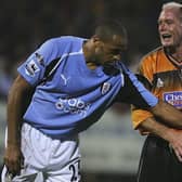 Paul Gascoigne of Boston tries to keep the ball from Alain Goma of Fulham during the Carling Cup second round match between Boston United and Fulham on September 22, 2004 at York Street, Boston. (Photo by Jamie McDonald/Getty Images)