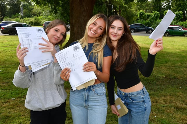 Pictured (from left) Georgia Clare, 16, Isabelle Blackburn, 16, and Iulia Buda, 16, of Boston.