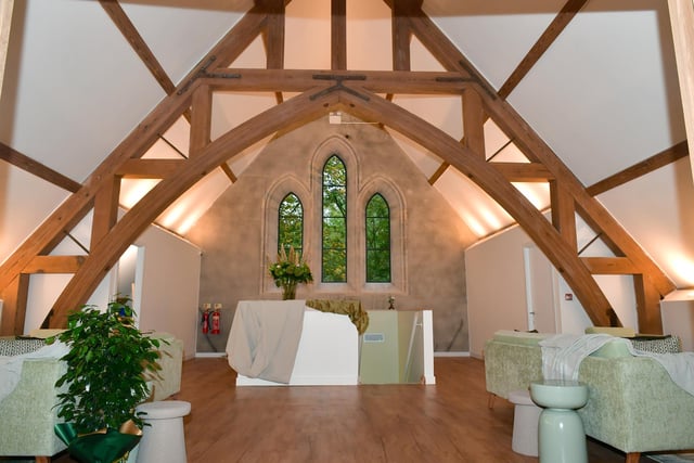 The other mezzanine area with amazing oak beams and comfy seating. Photo: David Dawson