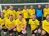 Members of Boston's Man Versus Fat football team.