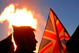 Flag waving crowds at Scrivelsby for the Queens Diamond Jubilee in 2012