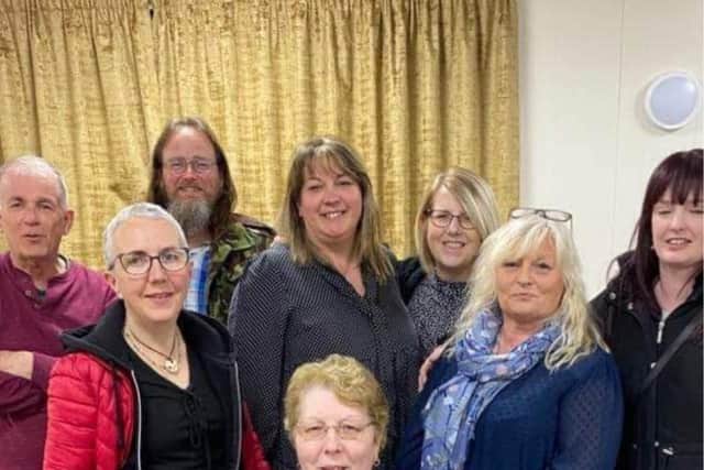 Purplelight spiritualist group in Mablethorpe, with Bea Muldoon (centre).
