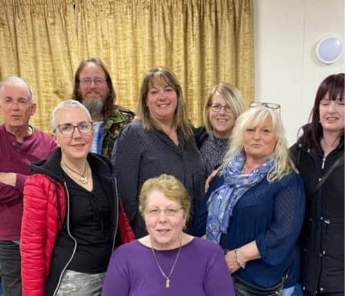 Purplelight spiritualist group in Mablethorpe, with Bea Muldoon (centre).