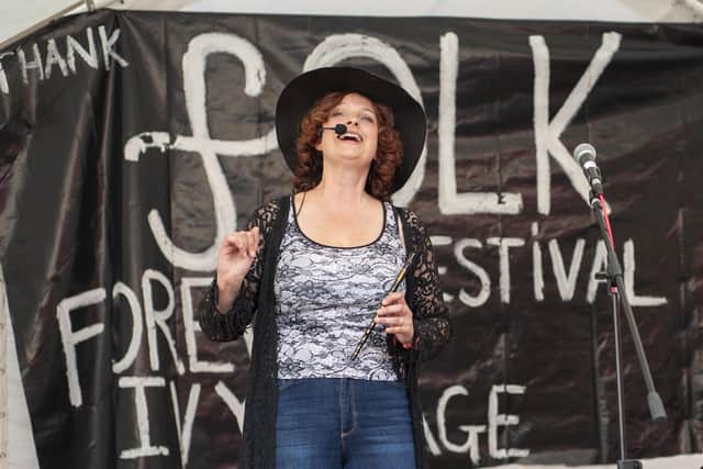 Performing on the Forever Ivy Stage. Sharon Cannings of Candacraig band from Ruskington. They were the final act of the festival. Gig coming up on October 21 at Sleaford playhouse. Photo: Holly Parkinson.