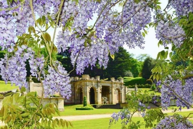 The scenic gardens at Harlaxton Manor