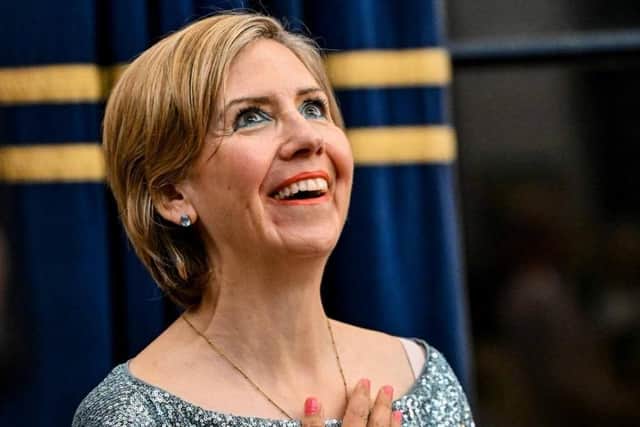 Reform UK's Dame Andrea Jenkyns beamed as she entered Grimsby Town Hall's assembly room for the mayoral count