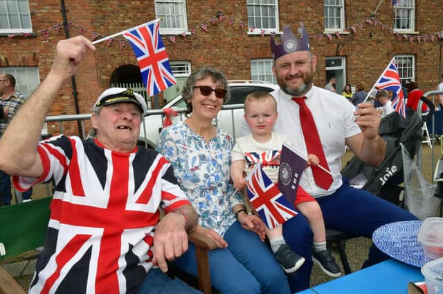 Flying the flag (from left) Gordon Coley, Sue Coley, Matthew Coley and Stanley Coley 2