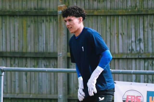 Harrison Leech was injured during Saturday's defeat. Photo: Sleaford Town FC.