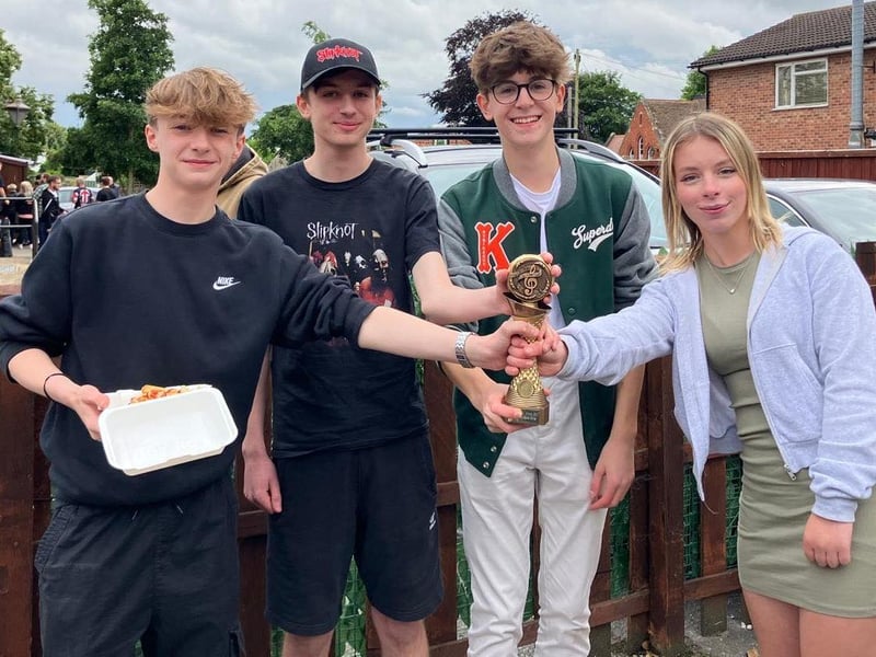 Winning band Ashen with their prize.