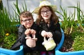 Tristan Burbanks-Bath, 5, and Andie Burbanks-Bath, 8, of Louth enjoying the egg hunt at the Louth Youth & Community Centre. Photos: D.R.Dawson Photography