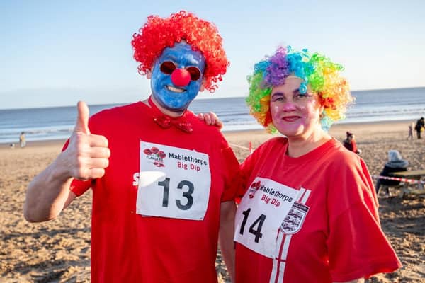Addy and Joanne Stafford ready for Mablethorpe New Year's Big Dip. Photos: John Aron Photography