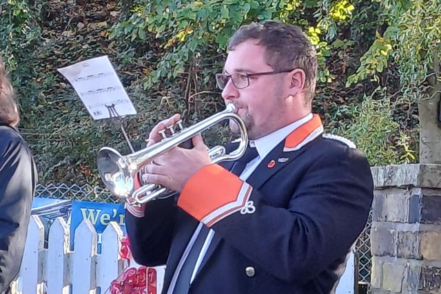 Rob Tinker, Market Rasen Band chairman and principal cornet, played the Last Post
