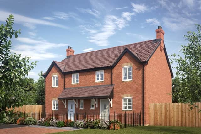 An artist's impression of one of the homes being built.