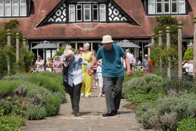 Visitors flock to the launch of the Forever In Bloom floral display in the grounds of the Petwood Hotel at Woodhall Spa.