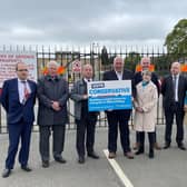 Conservative councillors outside the former RAF Scampton