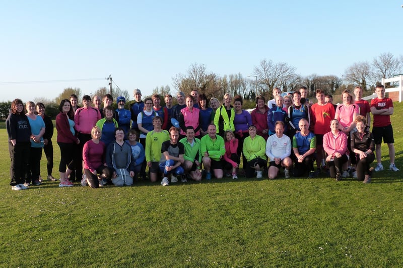 Members of Caistor Running Club pose for the Market Rasen Mail camera. An eight-week beginners course at the club was proving to be a hit, the paper reported.