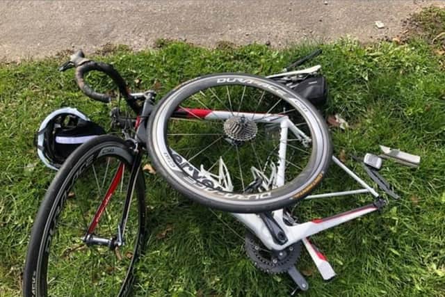 Sgt Luckett's mangled bike.