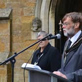 Coun Stephen Bunney made the official proclamation of the King's Accession in September