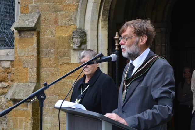 Coun Stephen Bunney made the official proclamation of the King's Accession in September