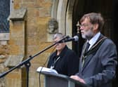 Coun Stephen Bunney made the official proclamation of the King's Accession in September