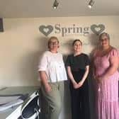 Caroline Draper (left) with therapist Elaina Hurren and one of those attending the event, Kay Wilkie