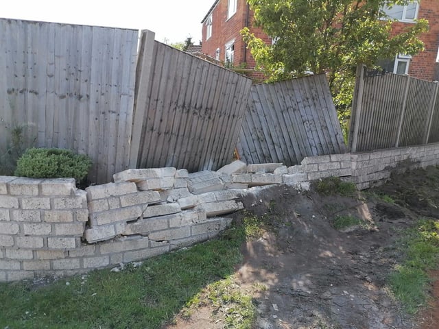 The garden wall and fence had only been replaced four years earlier after a similar accident damaged it.